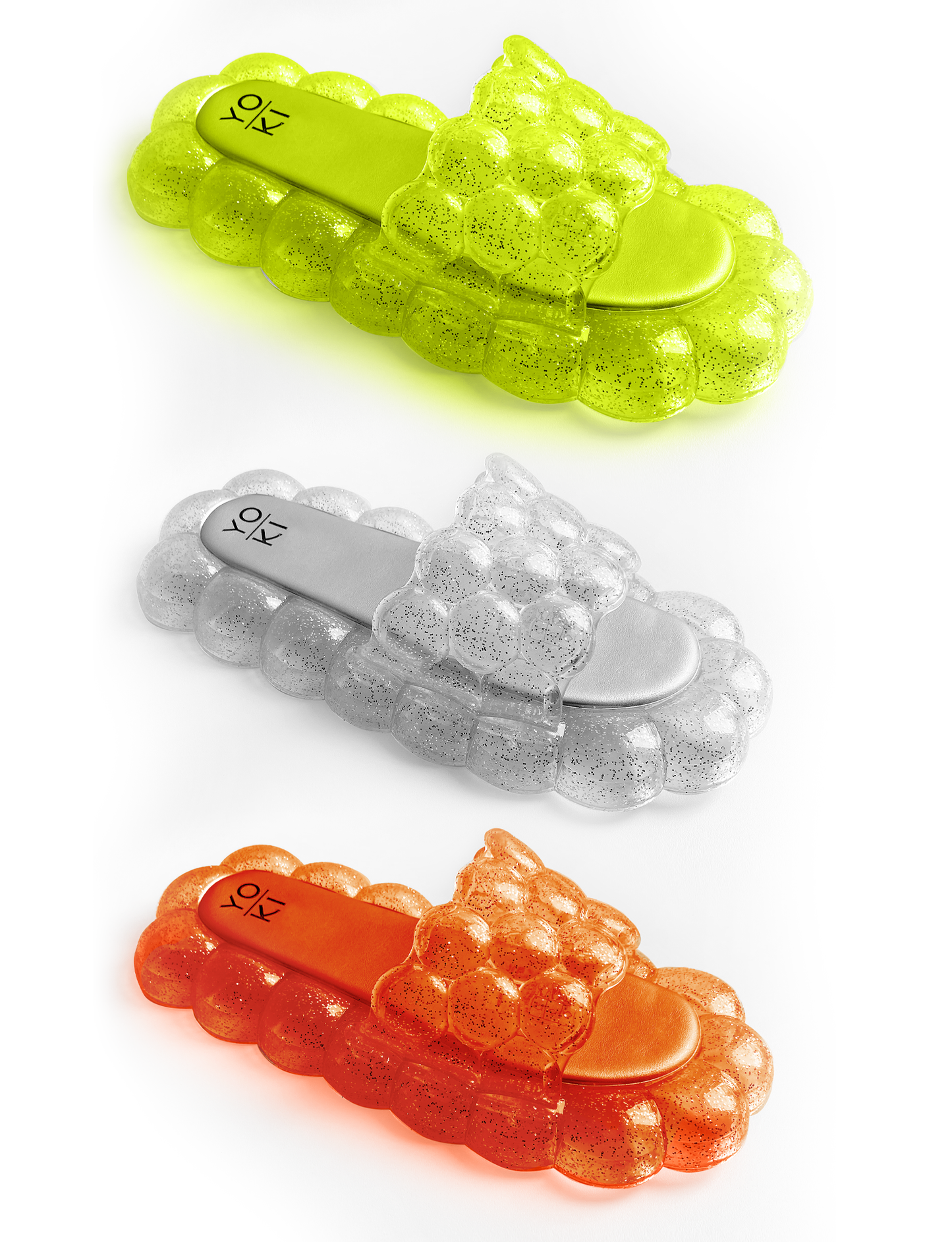 (ALMOST GONE!) ADULT ELECTRIC ORANGE BUBBLE SLIDES-3